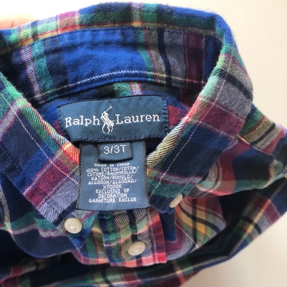 Ralph Lauren Boy’s Long Sleeve Button Up Shirt 3T - Picture 6 of 7